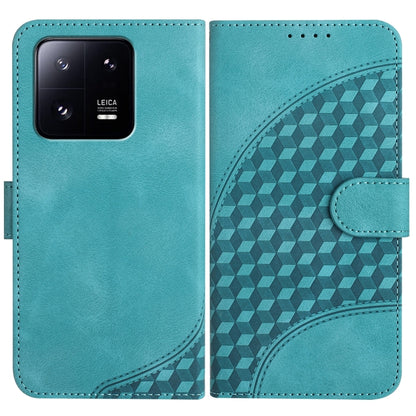 For Xiaomi 13 Pro YX0060 Elephant Head Embossed Phone Leather Case with Lanyard(Light Blue) - 13 Pro Cases by buy2fix | Online Shopping UK | buy2fix