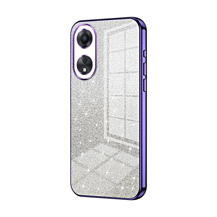 For OPPO A58 5G / A58x 5G Gradient Glitter Powder Electroplated Phone Case(Purple) - OPPO Cases by buy2fix | Online Shopping UK | buy2fix