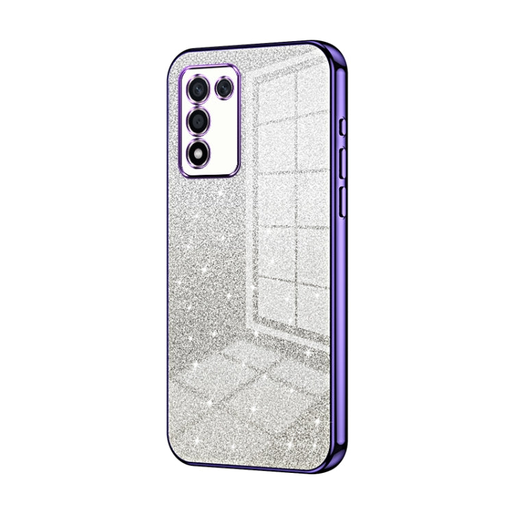 For OPPO K9s / K10 Energy Gradient Glitter Powder Electroplated Phone Case(Purple) - OPPO Cases by buy2fix | Online Shopping UK | buy2fix