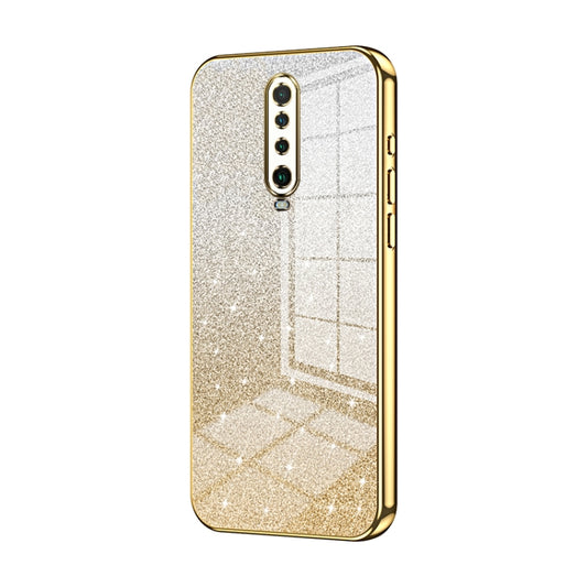 For Xiaomi Redmi K30 / K30 5G Gradient Glitter Powder Electroplated Phone Case(Gold) - Xiaomi Cases by buy2fix | Online Shopping UK | buy2fix