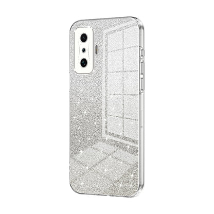 For Xiaomi Redmi K50 Gaming / Poco F4 GT Gradient Glitter Powder Electroplated Phone Case(Transparent) - Xiaomi Cases by buy2fix | Online Shopping UK | buy2fix