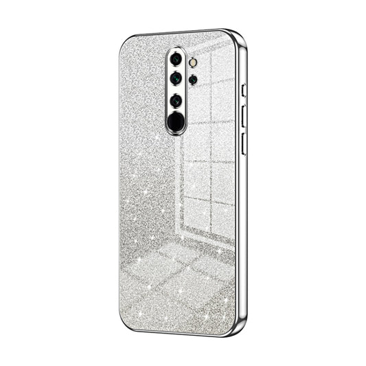 For Xiaomi Redmi Note 8 Pro Gradient Glitter Powder Electroplated Phone Case(Silver) - Xiaomi Cases by buy2fix | Online Shopping UK | buy2fix