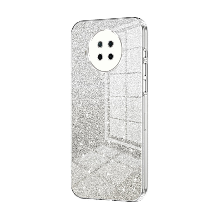 For Xiaomi Redmi Note 9 Pro 5G/Mi 10T Lite Gradient Glitter Powder Electroplated Phone Case(Transparent) - Xiaomi Cases by buy2fix | Online Shopping UK | buy2fix