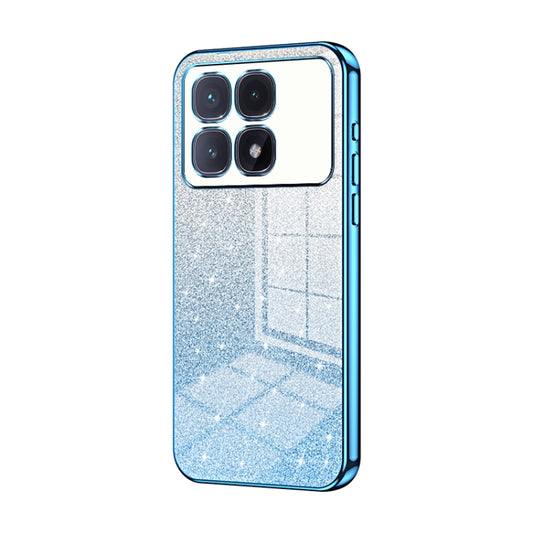 For Xiaomi Redmi K70 Ultra Gradient Glitter Powder Electroplated Phone Case(Blue) - Xiaomi Cases by buy2fix | Online Shopping UK | buy2fix