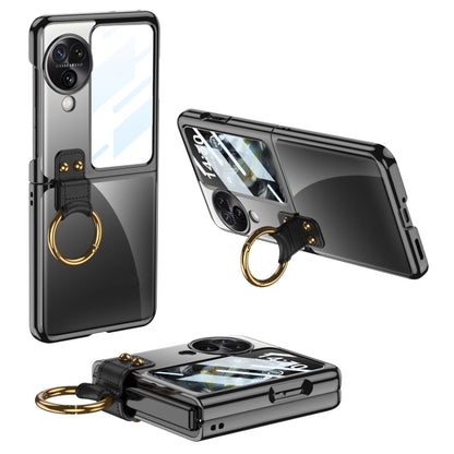 For OPPO Find N3 Flip GKK Electroplating Phone Case with Ring(Black) - Find N3 Flip Cases by GKK | Online Shopping UK | buy2fix