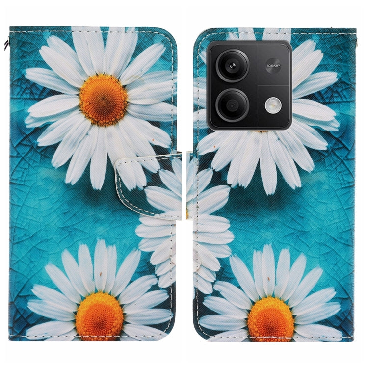 For Xiaomi Redmi Note 13 5G Colored Drawing Pattern Leather Phone Case(Daisy) - Note 13 Cases by buy2fix | Online Shopping UK | buy2fix