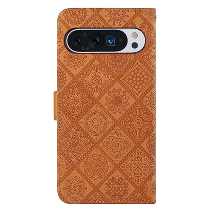 For Google Pixel 9 / 9 Pro Ethnic Style Embossed Pattern Leather Phone Case(Brown) - Google Cases by buy2fix | Online Shopping UK | buy2fix