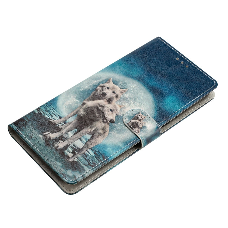 For Blackview A55 Pro Colored Drawing Leather Phone Case(Twin Wolves) - More Brand by buy2fix | Online Shopping UK | buy2fix