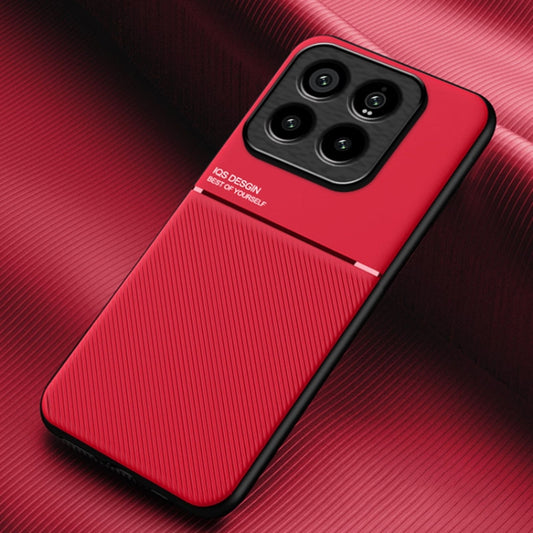 For Xiaomi 14 Pro Classic Tilt Strip Grain Magnetic Shockproof PC + TPU Phone Case(Red) - 14 Pro Cases by buy2fix | Online Shopping UK | buy2fix