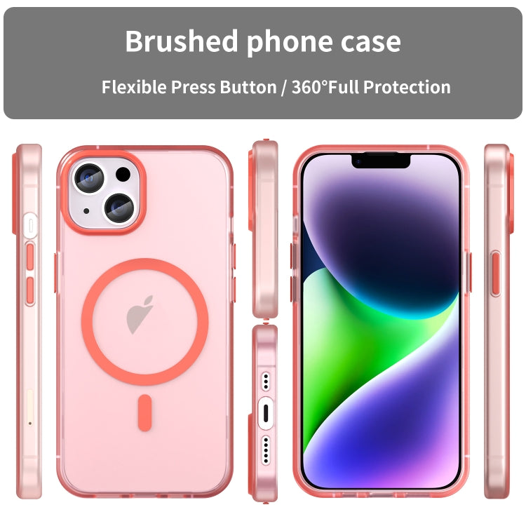 For iPhone 14 MagSafe Frosted Translucent TPU + PC Full Coverage Phone Case(Red) - iPhone 14 Cases by buy2fix | Online Shopping UK | buy2fix