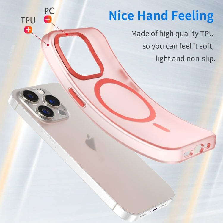 For iPhone 15 Pro MagSafe Frosted Translucent TPU + PC Full Coverage Phone Case(Red) - iPhone 15 Pro Cases by buy2fix | Online Shopping UK | buy2fix