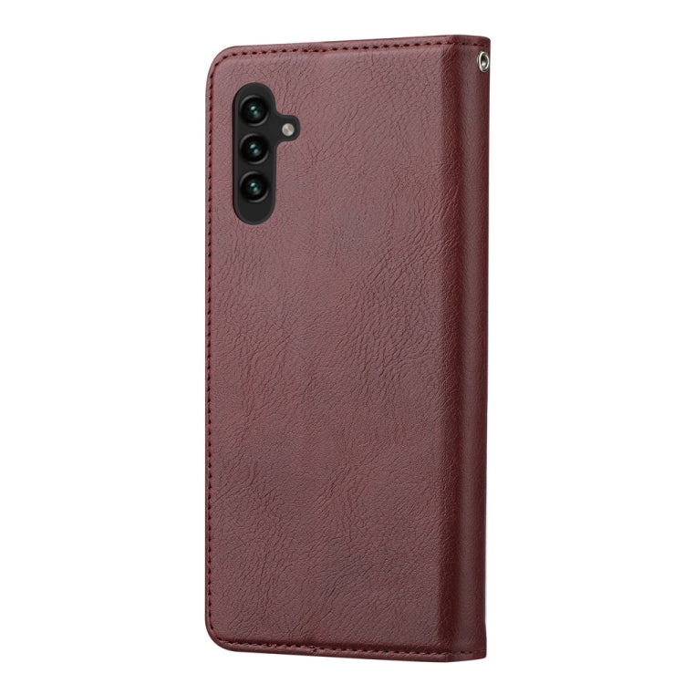 For Samsung Galaxy S25+ 5G Knead Skin Texture Flip Leather Phone Case(Wine Red) - Galaxy S25+ 5G Cases by buy2fix | Online Shopping UK | buy2fix