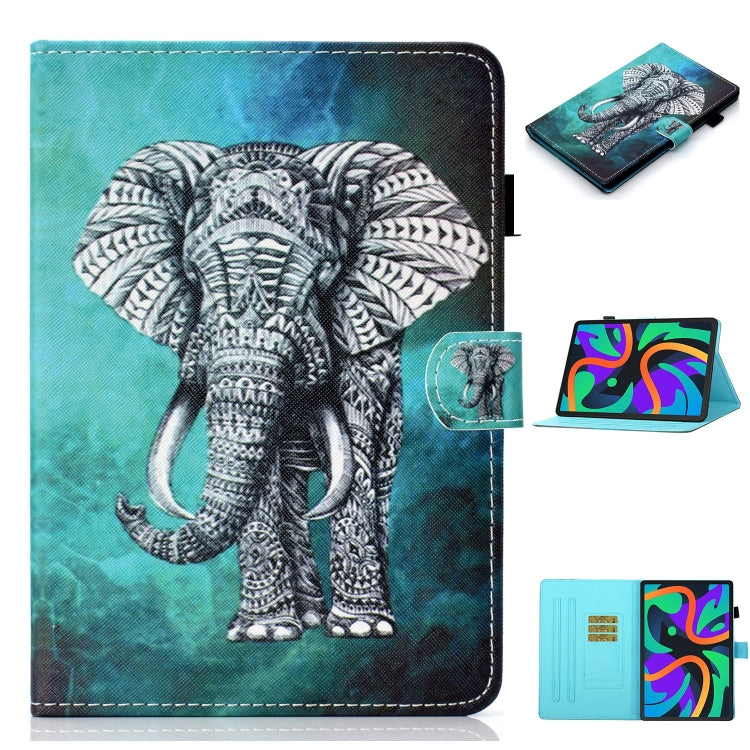 For Lenovo Tab M11/ Xiaoxin Pad 11 2024 Coloured Drawing Stitching Smart Leather Tablet Case(Elephant) - Lenovo by buy2fix | Online Shopping UK | buy2fix