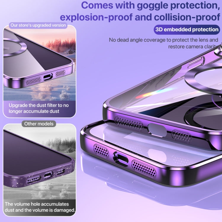 For iPhone 12 Pro Max MagSafe CD Texture Metal Lens Frame Full Coverage Phone Case(Silver) - iPhone 12 Pro Max Cases by buy2fix | Online Shopping UK | buy2fix
