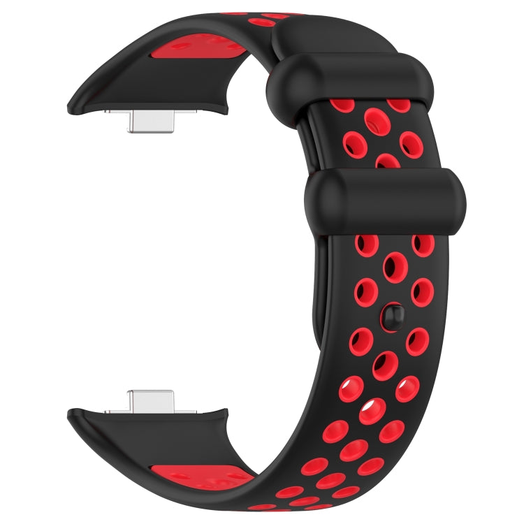 For Redmi Watch 4 Two Color Silicone Sports Watch Band(Black Red) - Watch Bands by buy2fix | Online Shopping UK | buy2fix