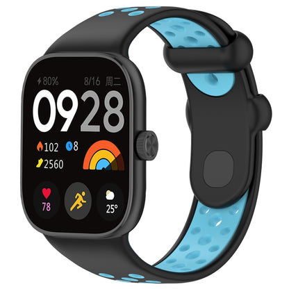 For Redmi Watch 4 Two Color Silicone Sports Watch Band(Black Blue) - Watch Bands by buy2fix | Online Shopping UK | buy2fix