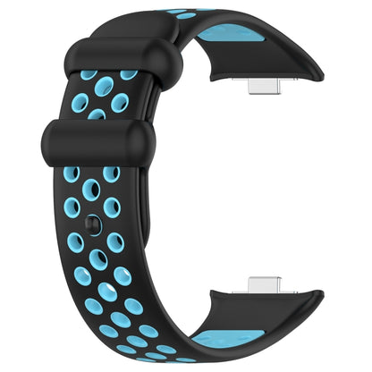 For Redmi Watch 4 Two Color Silicone Sports Watch Band(Black Blue) - Watch Bands by buy2fix | Online Shopping UK | buy2fix