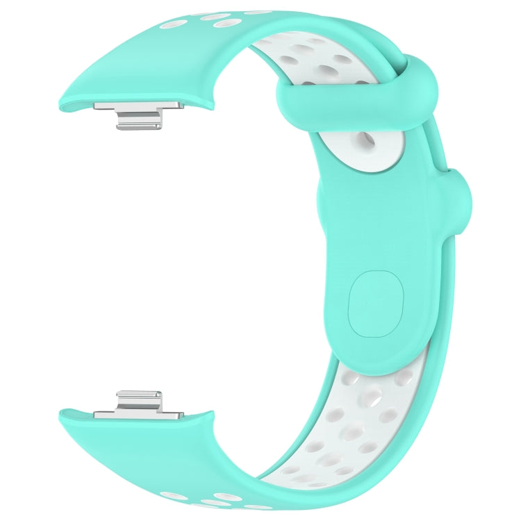 For Redmi Watch 4 Two Color Silicone Sports Watch Band(Teal White) - Watch Bands by buy2fix | Online Shopping UK | buy2fix