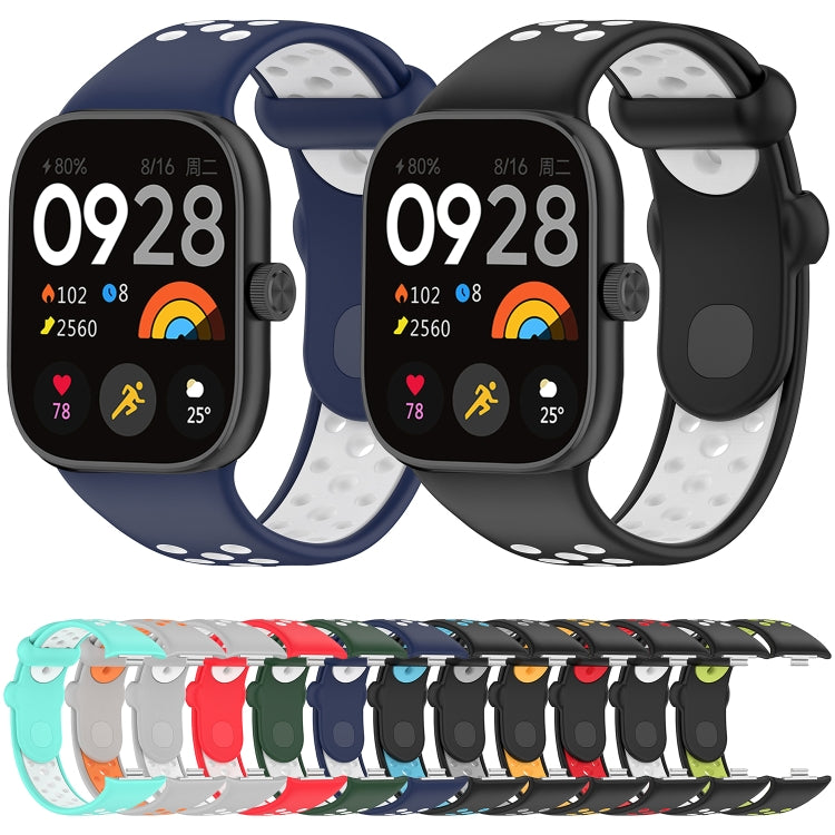 For Redmi Watch 4 Two Color Silicone Sports Watch Band(Black Lime) - Watch Bands by buy2fix | Online Shopping UK | buy2fix