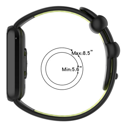 For Redmi Watch 4 Two Color Silicone Sports Watch Band(Black Lime) - Watch Bands by buy2fix | Online Shopping UK | buy2fix