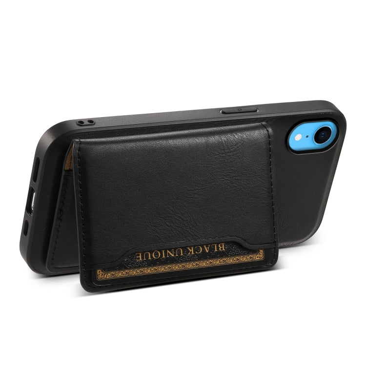 For iPhone XR Denior Cowhide Texture Leather MagSafe Detachable Wallet Phone Case(Black) - More iPhone Cases by Denior | Online Shopping UK | buy2fix