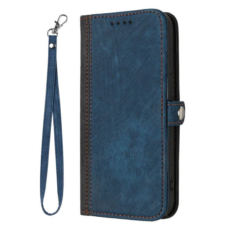 For Xiaomi Redmi K70 Side Buckle Double Fold Hand Strap Leather Phone Case(Royal Blue) - K70 Cases by buy2fix | Online Shopping UK | buy2fix