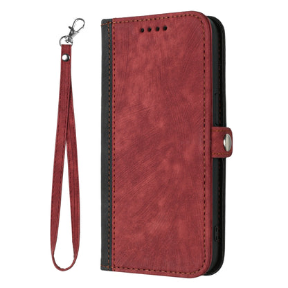 For OnePlus 12 Side Buckle Double Fold Hand Strap Leather Phone Case(Red) - OnePlus Cases by buy2fix | Online Shopping UK | buy2fix