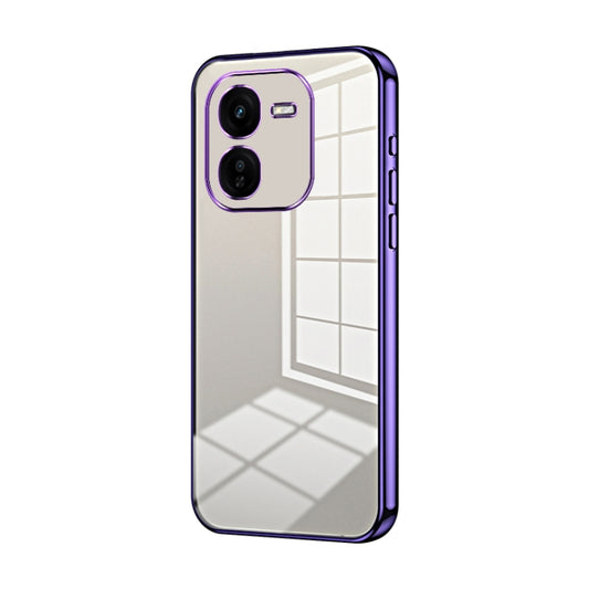 For vivo iQOO Z9x Transparent Plating Fine Hole Phone Case(Purple) - vivo Cases by buy2fix | Online Shopping UK | buy2fix