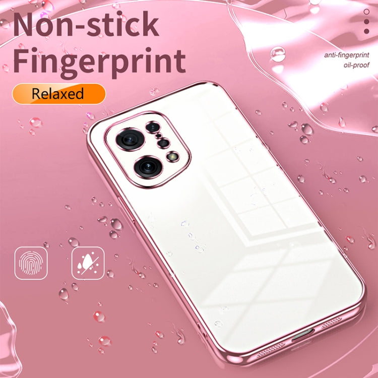 For OPPO Find X5 Transparent Plating Fine Hole Phone Case(Purple) - OPPO Cases by buy2fix | Online Shopping UK | buy2fix