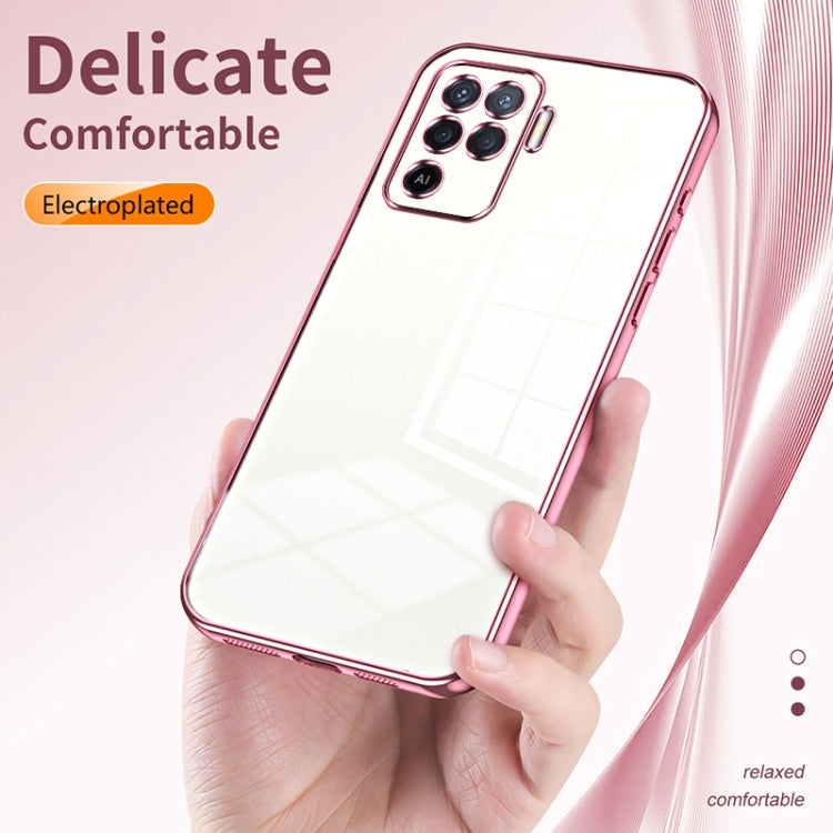 For OPPO A94 4G Transparent Plating Fine Hole Phone Case(Black) - OPPO Cases by buy2fix | Online Shopping UK | buy2fix