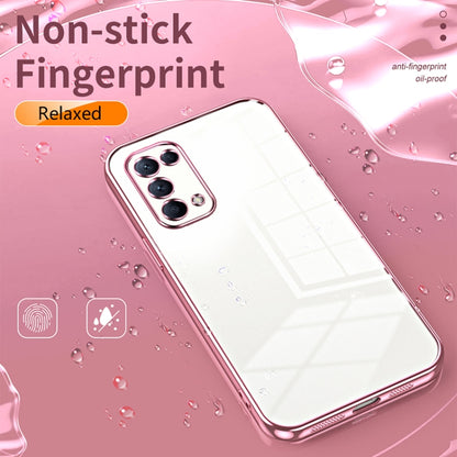 For OPPO Reno5 4G/5G / Reno5 K Transparent Plating Fine Hole Phone Case(Blue) - OPPO Cases by buy2fix | Online Shopping UK | buy2fix