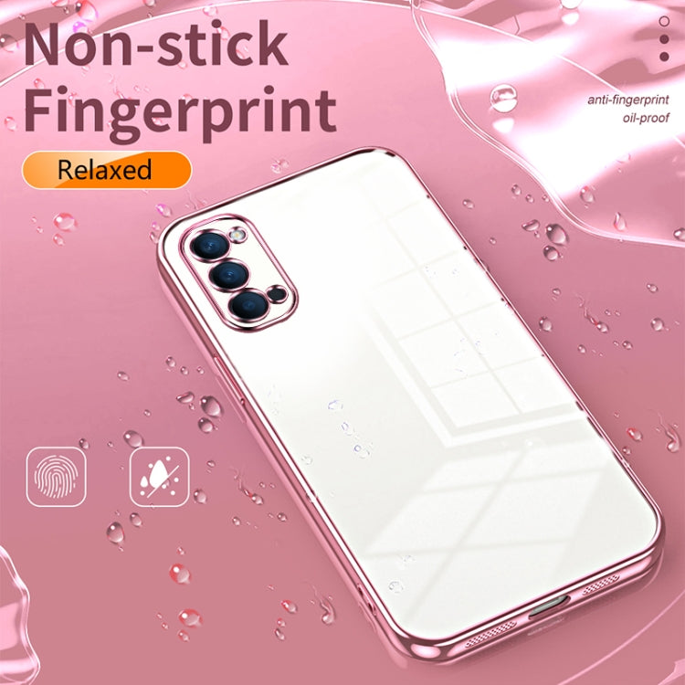 For OPPO Reno4 Transparent Plating Fine Hole Phone Case(Green) - OPPO Cases by buy2fix | Online Shopping UK | buy2fix