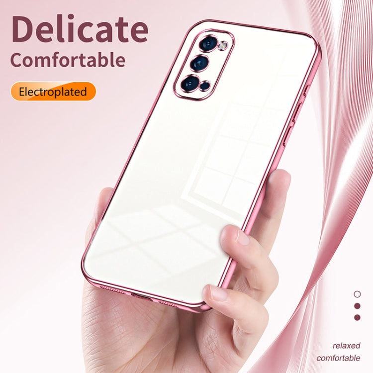 For OPPO Reno4 Pro Transparent Plating Fine Hole Phone Case(Green) - OPPO Cases by buy2fix | Online Shopping UK | buy2fix