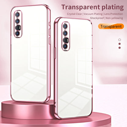 For OPPO Reno3 Pro Transparent Plating Fine Hole Phone Case(Gold) - OPPO Cases by buy2fix | Online Shopping UK | buy2fix