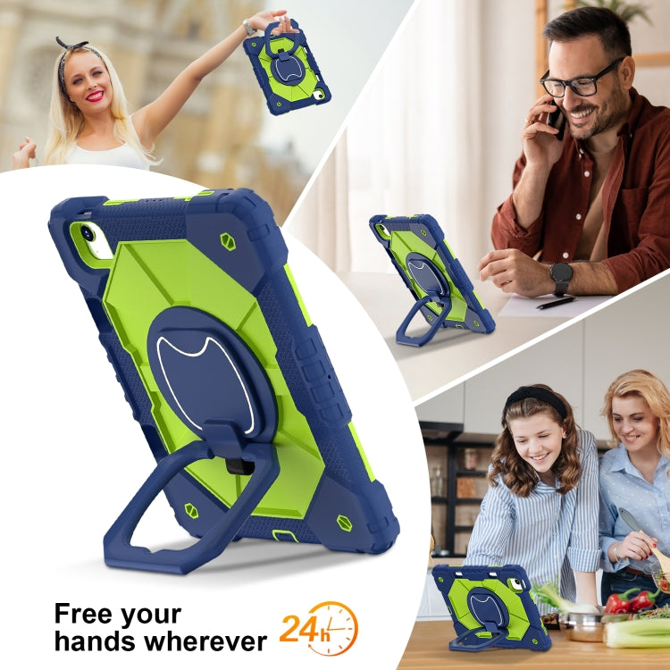 For iPad Air 11 2025 / 2024 Contrast Color Robot Silicone Hybrid PC Tablet Case(Navy Yellow Green) - iPad Air 11 2025 / 2024 Cases by buy2fix | Online Shopping UK | buy2fix