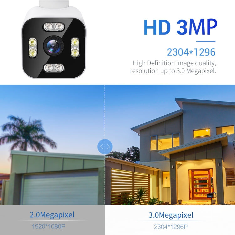 ESCAM PT303 3MP HD Motion Detection APP Control Pan & Tilt WiFi IP Camera(US Plug) - Bullet Camera by ESCAM | Online Shopping UK | buy2fix