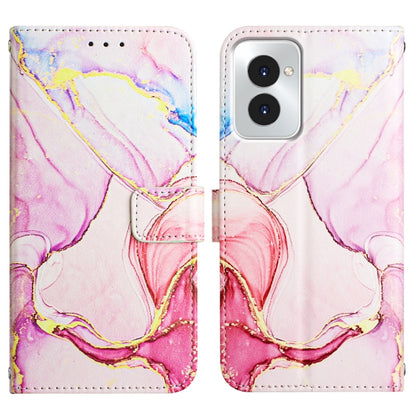 For Motorola Moto G Power 5G 2024 PT003 Marble Pattern Flip Leather Phone Case(Rose Gold) - Motorola Cases by buy2fix | Online Shopping UK | buy2fix