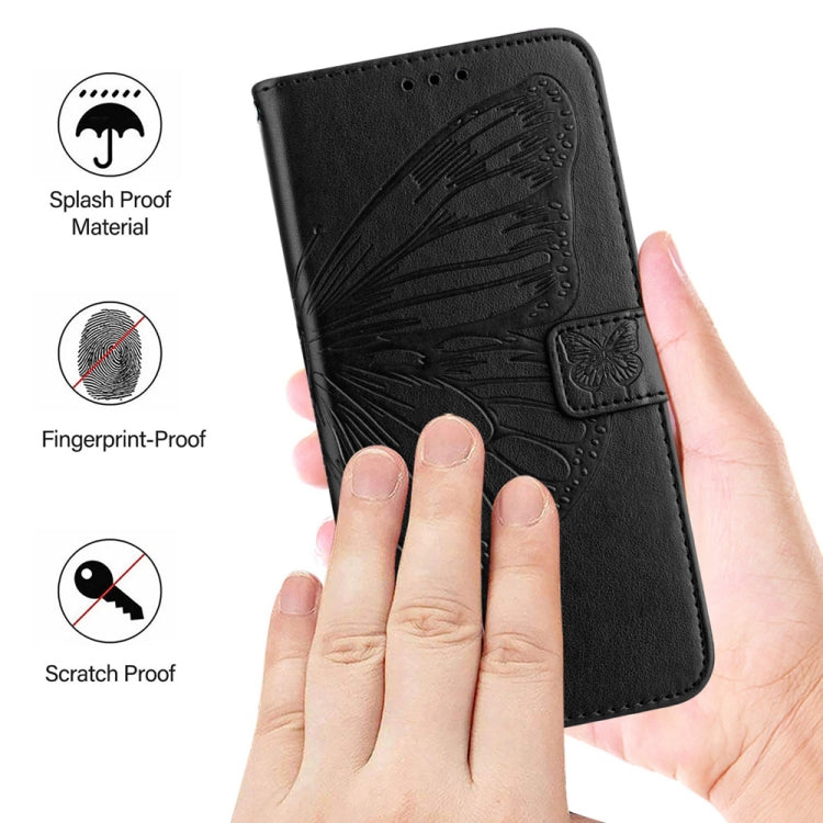 For Xiaomi 14 Pro 5G Global Embossed Butterfly Leather Phone Case(Black) - 14 Pro Cases by buy2fix | Online Shopping UK | buy2fix