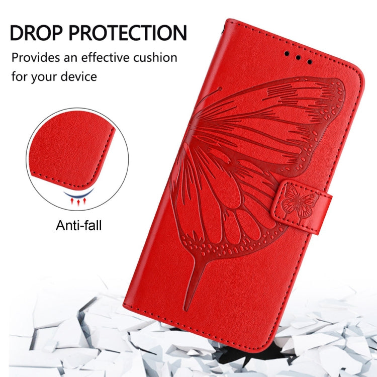 For Xiaomi Redmi K70 / K70 Pro Embossed Butterfly Leather Phone Case(Red) - K70 Cases by buy2fix | Online Shopping UK | buy2fix