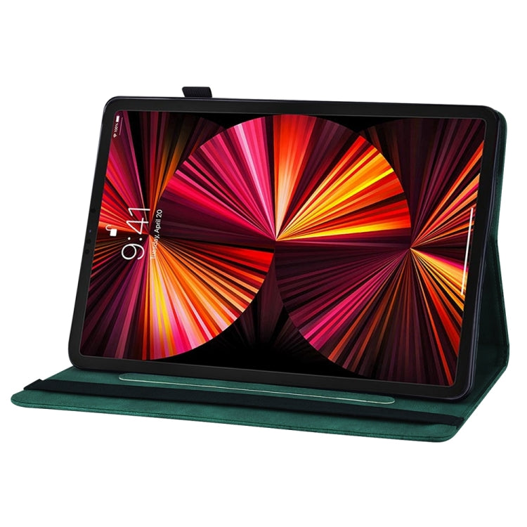 For iPad Pro 12.9 2022 / Air 13 2024 / 2025 Big Butterfly Embossed Leather Tablet Case(Green) - iPad Pro 12.9 (2022/2021) Cases by buy2fix | Online Shopping UK | buy2fix