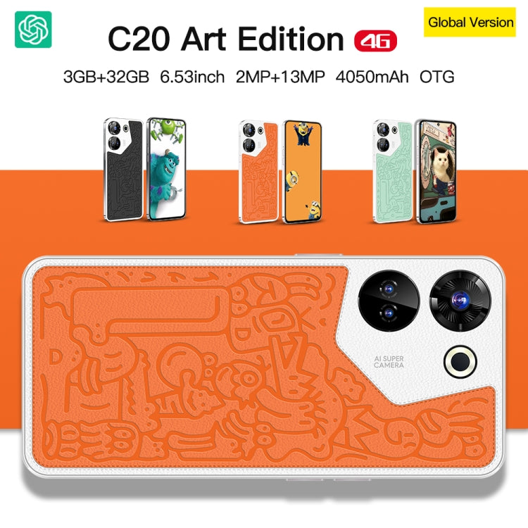 C20 Art Edition, 3GB+32GB, 6.53 inch Face Identification Android 8.1 MTK6753 Octa Core , Network: 4G, Dual SIM(Green) -  by buy2fix | Online Shopping UK | buy2fix