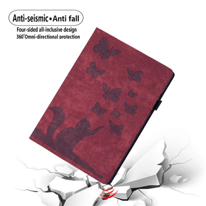 For iPad Air 11 2024 / Air 11 2025 Butterfly Cat Embossing Leather Tablet Case(Red) - iPad Air 11 2025 / 2024 Cases by buy2fix | Online Shopping UK | buy2fix