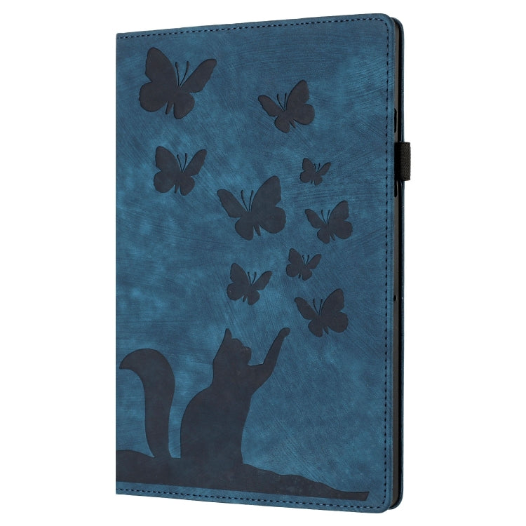 For iPad Pro 11 2024 Butterfly Cat Embossing Leather Tablet Case(Dark Blue) - iPad Pro 11 2024 Cases by buy2fix | Online Shopping UK | buy2fix