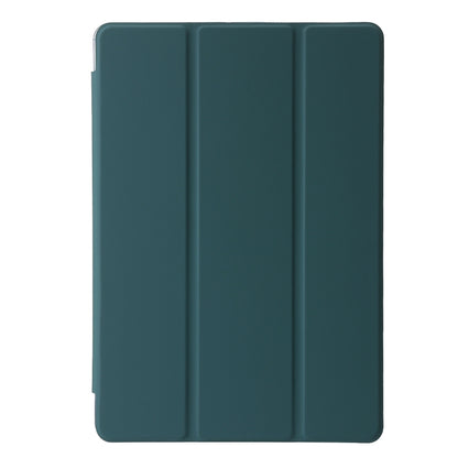 For Lenovo Tab M11 /Xiaoxin Pad 11 2024 Clear Acrylic 3-Fold Leather Tablet Case(Deep Green) - Lenovo by buy2fix | Online Shopping UK | buy2fix