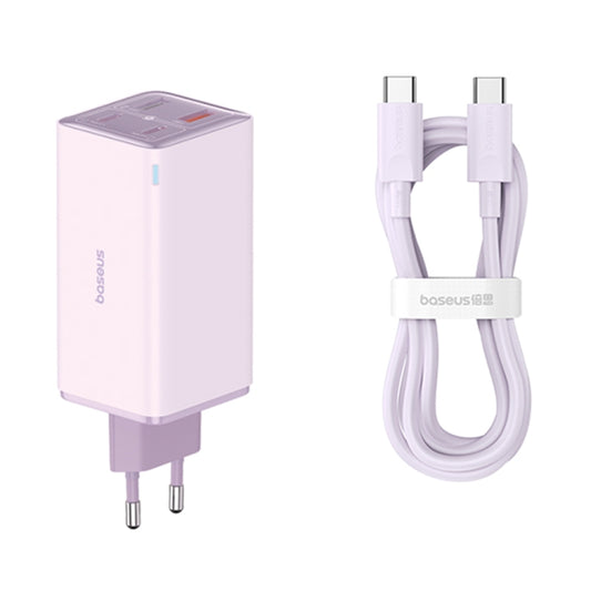 Baseus GaN6 Pro 100W 2 x USB-C / Type-C + 2 x USB Fast Charger, EU Plug(Purple) - USB Charger by Baseus | Online Shopping UK | buy2fix