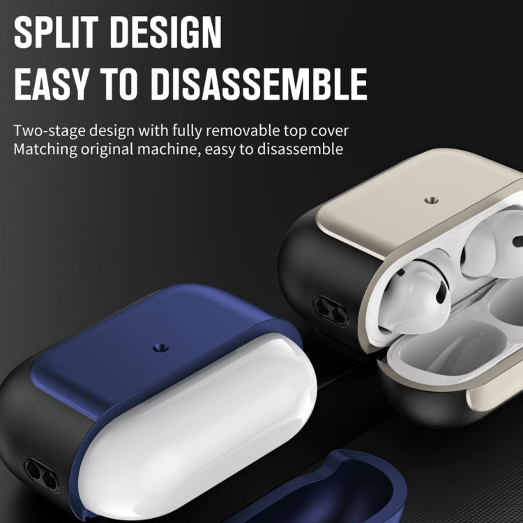 For AirPods 3 Electroplated Leather Texture Wireless Earphones Protective Case(Silver) - For AirPods 3 by buy2fix | Online Shopping UK | buy2fix