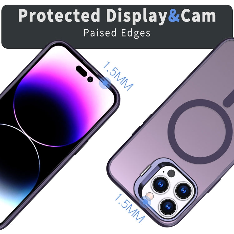 For iPhone 13 Pro Max Metal Invisible Camera Holder MagSafe Magnetic Phone Case(Purple) - iPhone 13 Pro Max Cases by buy2fix | Online Shopping UK | buy2fix