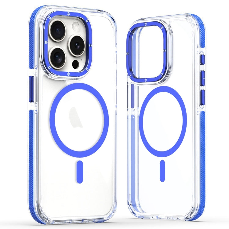 For iPhone 14 Pro Dual-Color Clear Acrylic Hybrid TPU MagSafe Phone Case(Blue) - iPhone 14 Pro Cases by buy2fix | Online Shopping UK | buy2fix