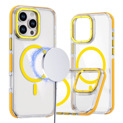 For iPhone 16 Pro Dual-Color Clear Acrylic Hybrid TPU MagSafe Phone Case(Yellow) - iPhone 16 Pro Cases by buy2fix | Online Shopping UK | buy2fix