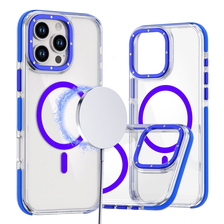 For iPhone 16 Pro Max Dual-Color Clear Acrylic Hybrid TPU MagSafe Phone Case(Blue) - iPhone 16 Pro Max Cases by buy2fix | Online Shopping UK | buy2fix